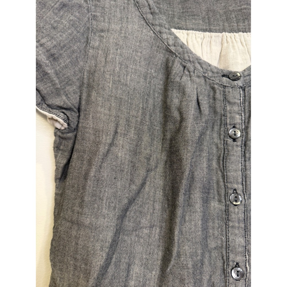 Converse Button Gray Dress Cotton Size Medium Grunge Punk Edgy Skater Streetwear - Picture 6 of 7
